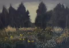 Original painting by Natan Shalva – The flower garden on a winter day